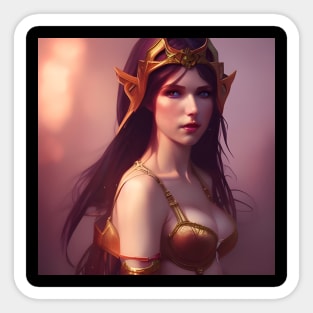 Beautiful Fantasy Elf Warrior Sticker